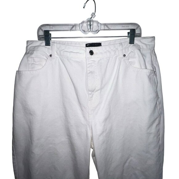 ASOS DESIGN WHITE DENIM JEANS PANT COTTON‎ WOMEN PLUS SIZE 18 TAPERED LEG SKINNY - Picture 2 of 12